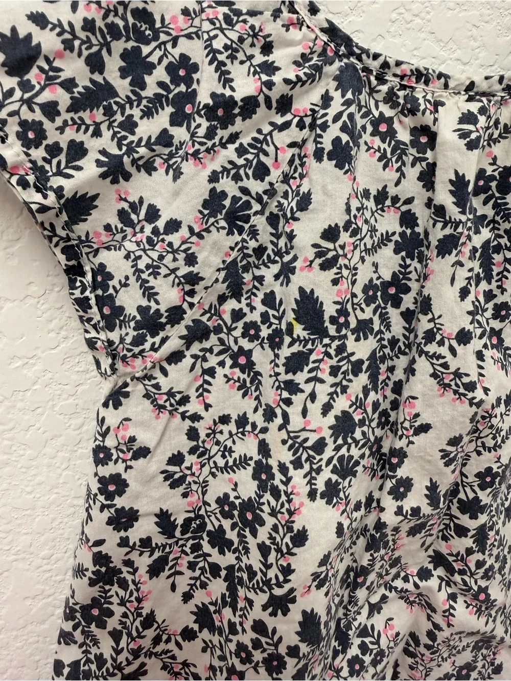 OshKosh B'gosh Cream Floral Button-Front Top with Navy & Pink Accents